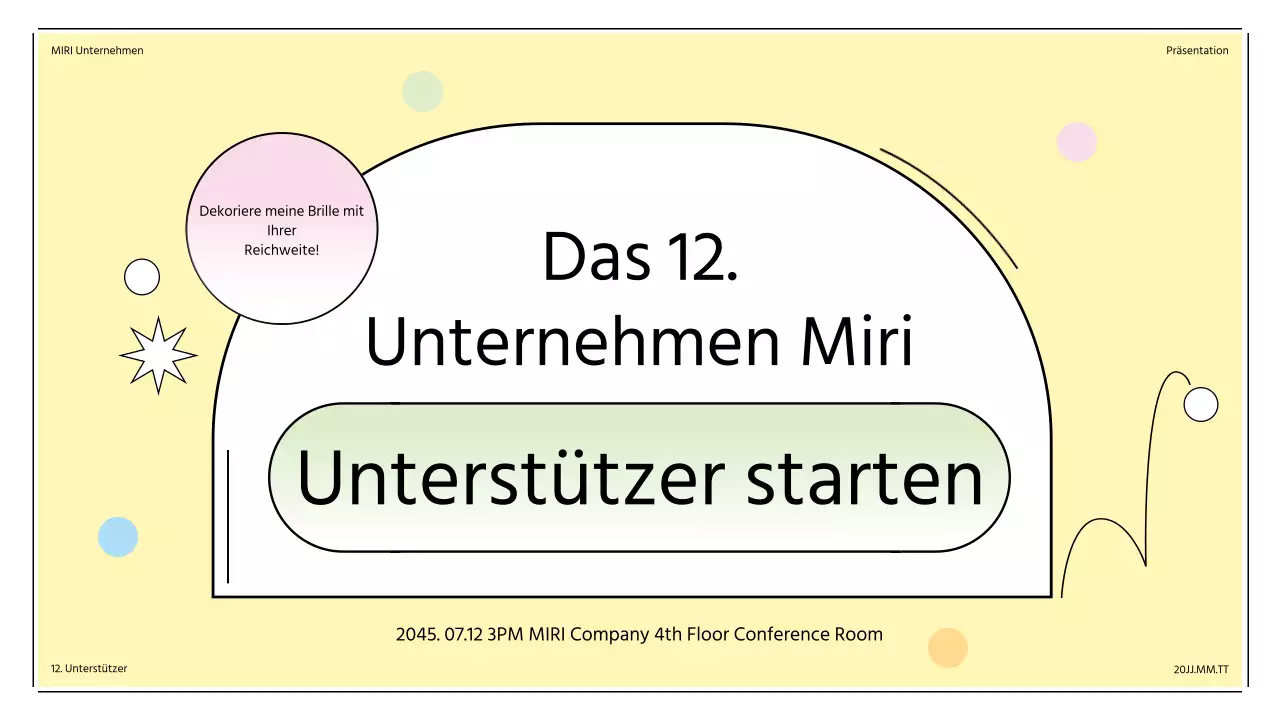 Einweihungsfeier der Unterstützer mit pastellfarbenen Sonnenrahmenformen