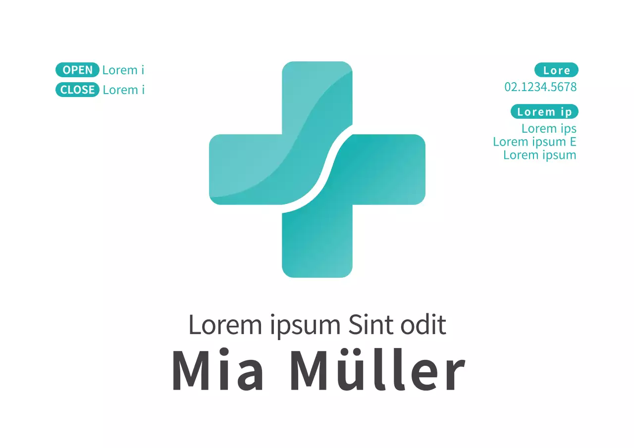 Einfacher Stil Familienmedizin Logo Schild in mint und schwarz