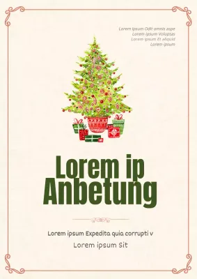 Poster für den Weihnachtsgottesdienst in gelben und warmen Farben