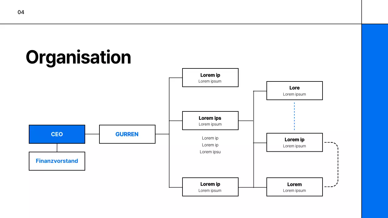 Ein einfacher weiß-blauer Prospekt für ein Bildungsunternehmen