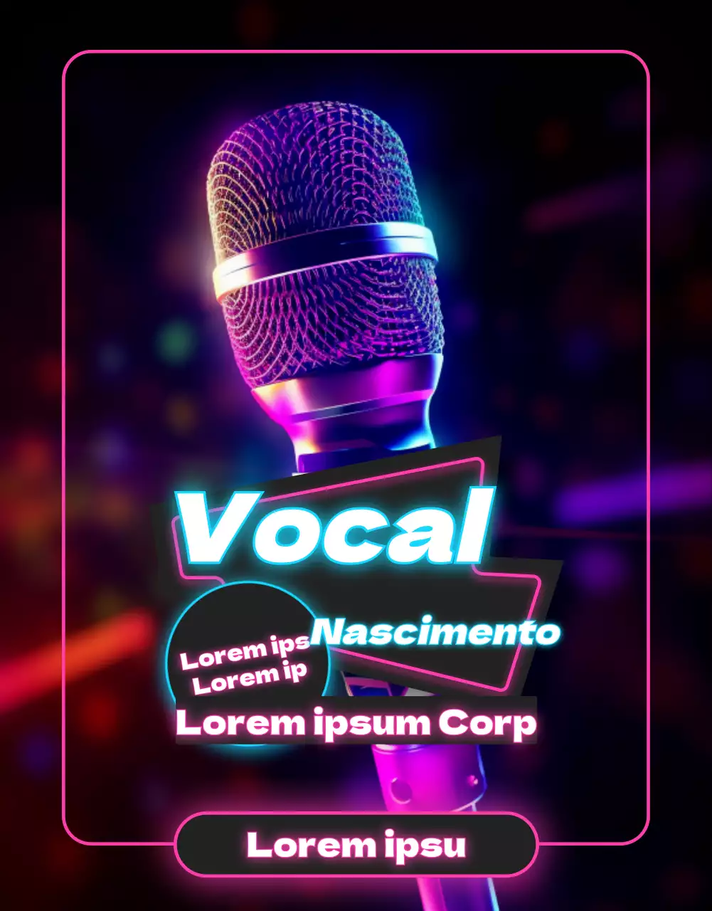 Lição Vocal Rosa e Azul Claro Neon