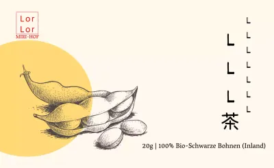 Gelbe Zeichnung Schwarzer Bohnentee Aufkleber