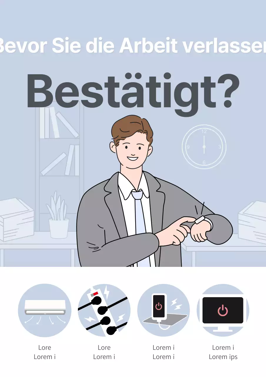 Weiche Illustration mit hellblauem Hintergrund zum Energiesparen