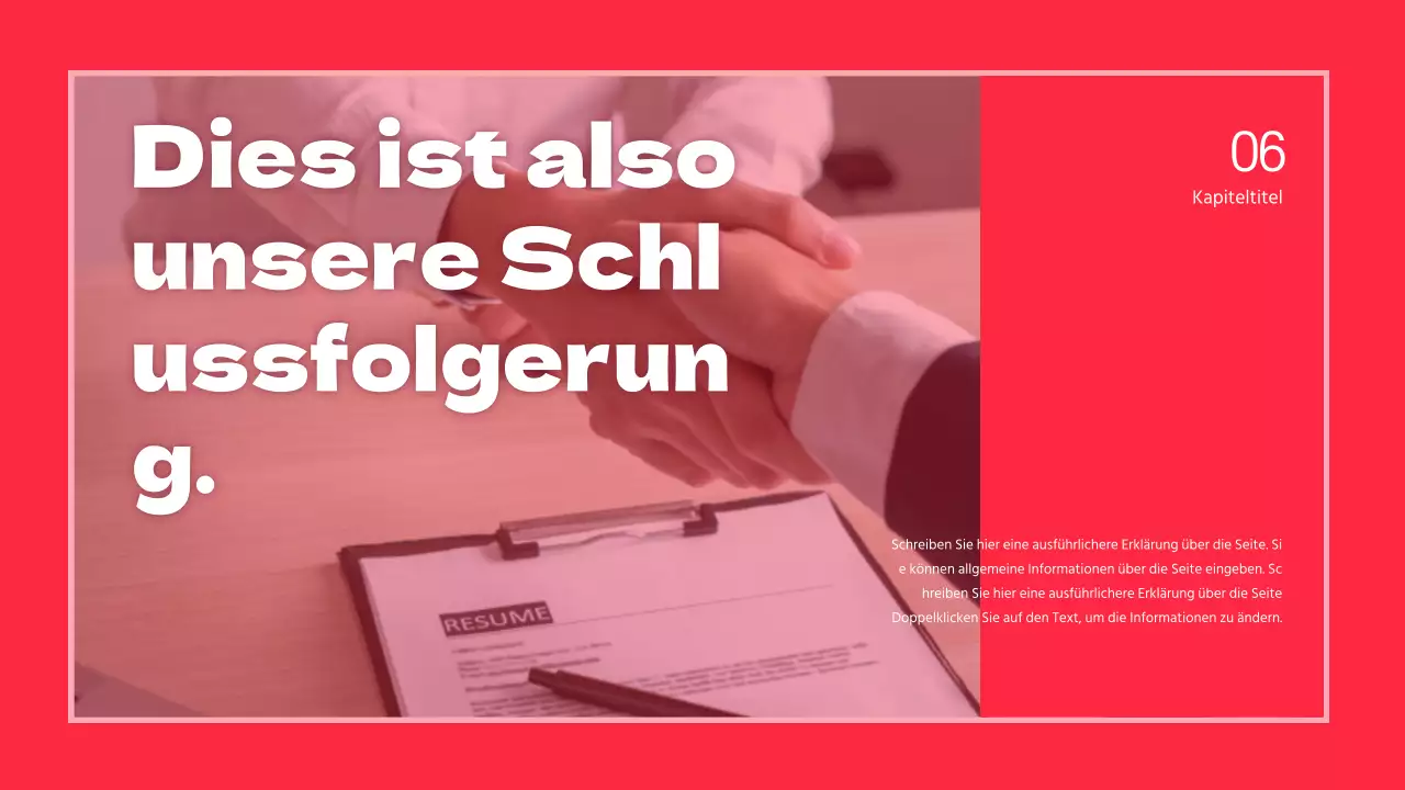 Diskussionsdarstellung der Texthervorhebung und des Fotolayouts in Rot