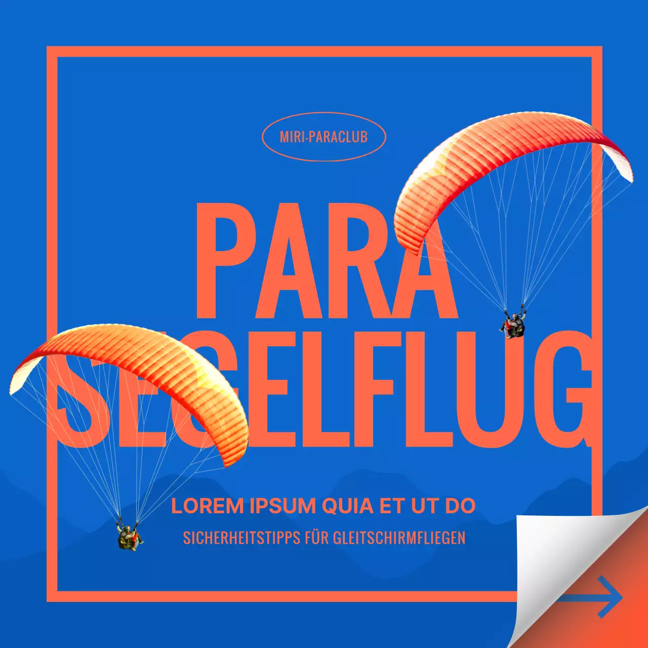 Wie man Typografie in Blau und Rot paraglidet