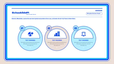 Einfache, blaue, kreisförmige Projektmanagement-Infografik