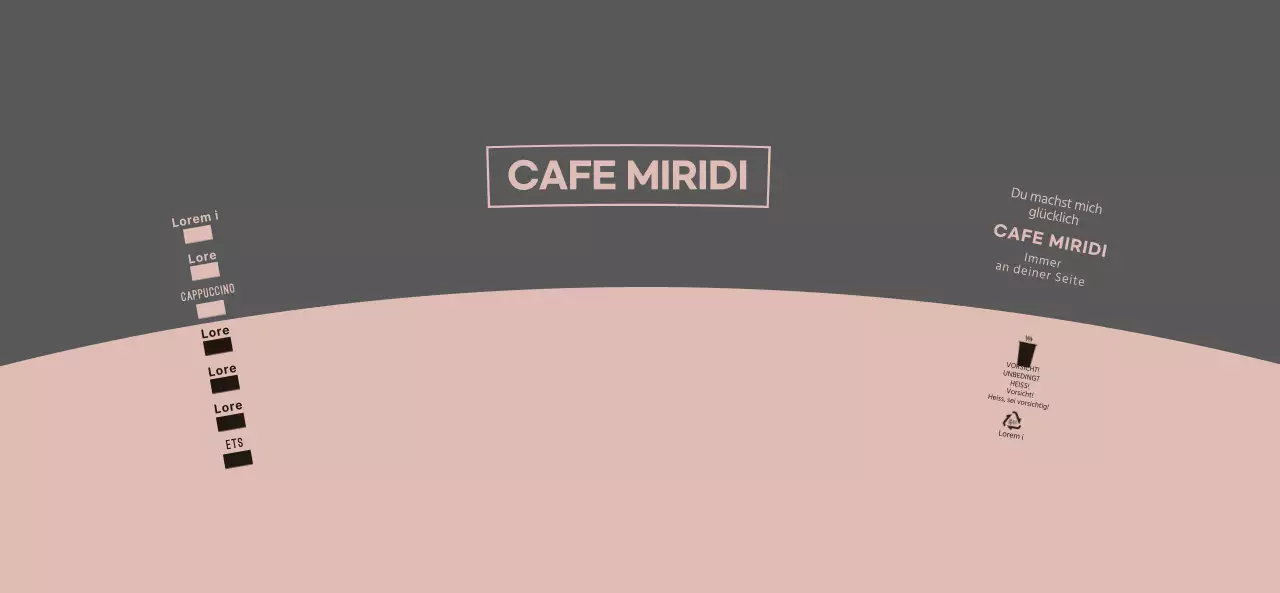 Sauberer Logotyp in Rosa und Dunkelgrau für ein Cafe