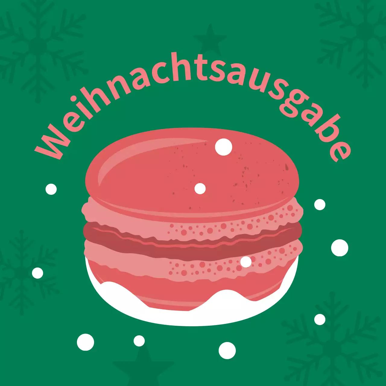 Rosa grün Illustration niedlich Weihnachten Café Dessert Macaron Etikett