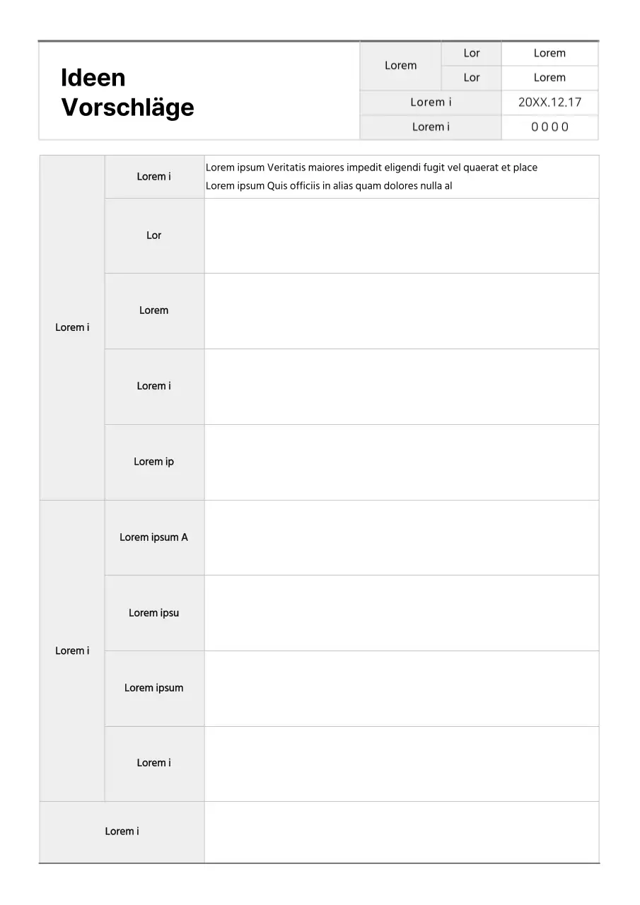 Grundlegende Formatierung des Vorschlagsdokuments