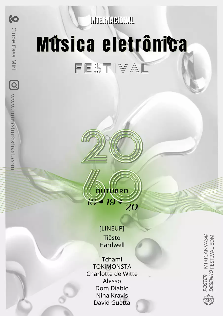 Um evento de festival de música prateado e futurista
