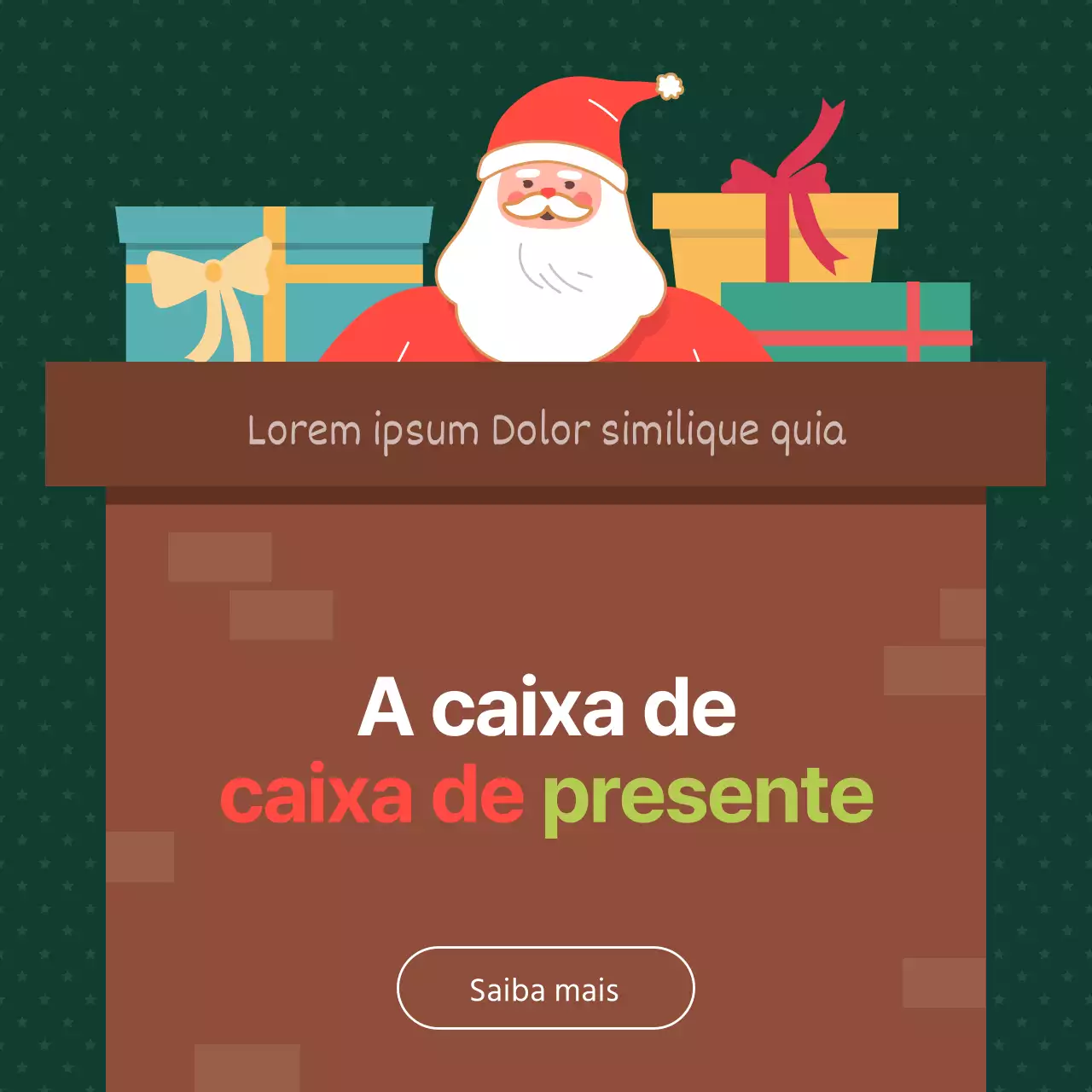 Ilustração do Pai Natal castanho ChaminéEvento concetual de Natal