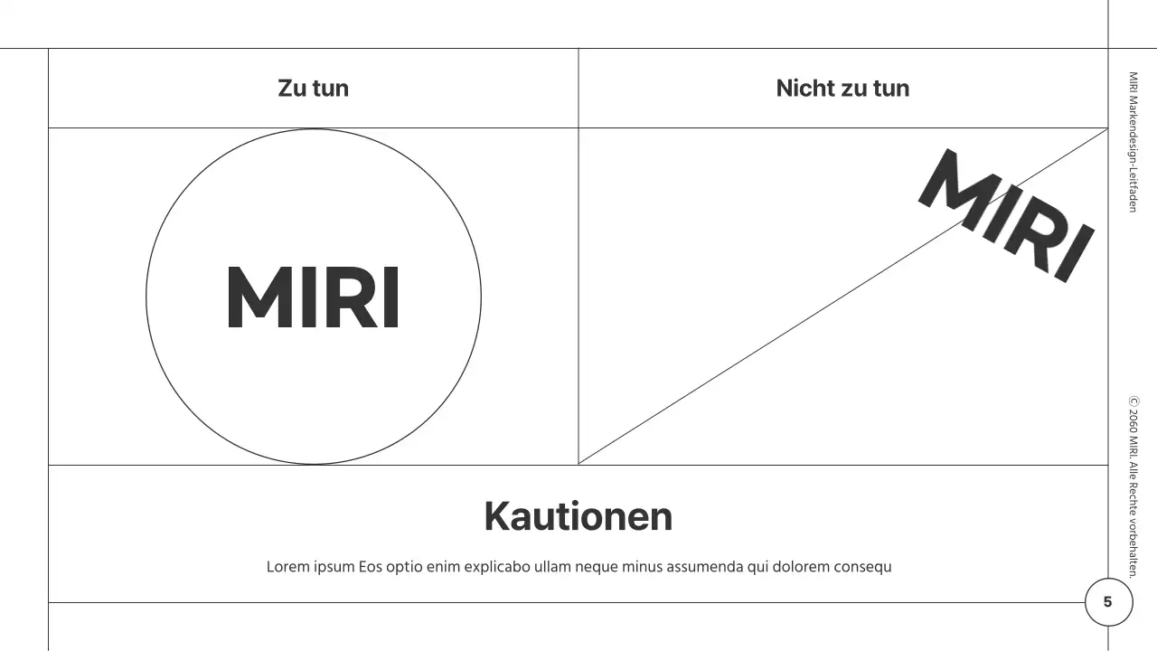 Markendesign-Richtlinien für ein minimalistisches Modul mit weißen und schwarzen Linien