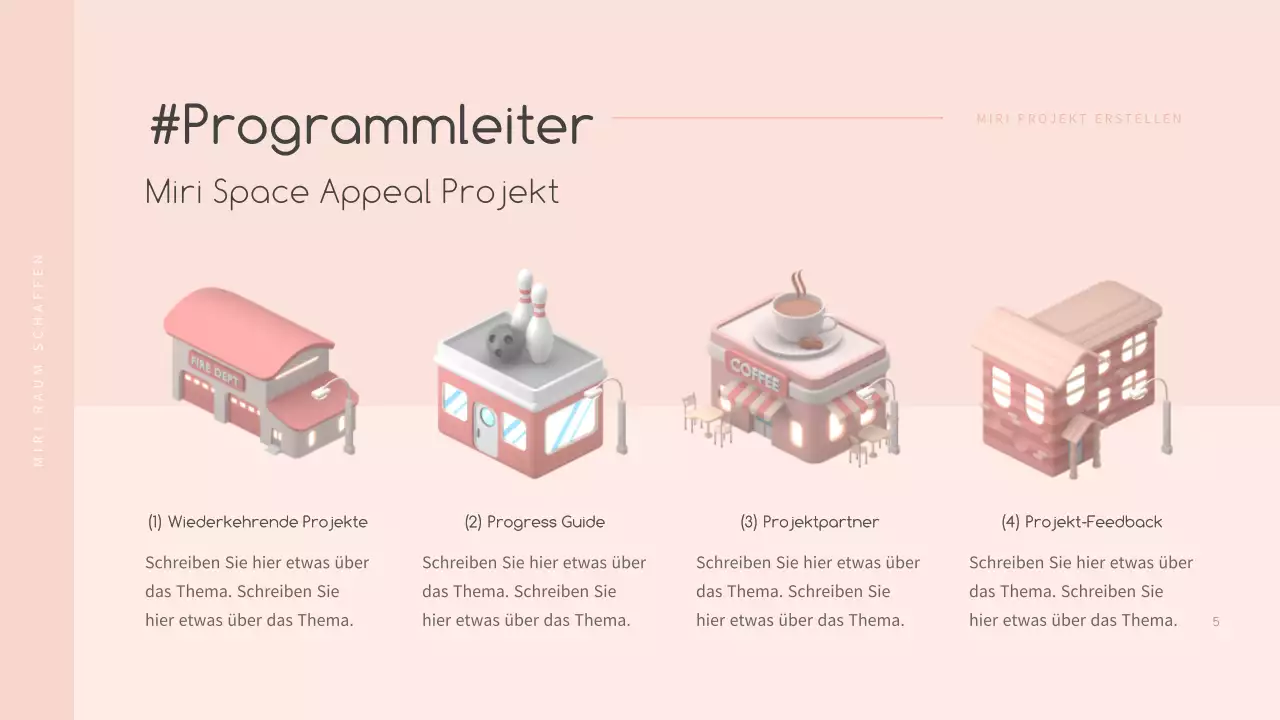 rosa 3d dreidimensionales konzept lokaler schöpfer einstellungsführer