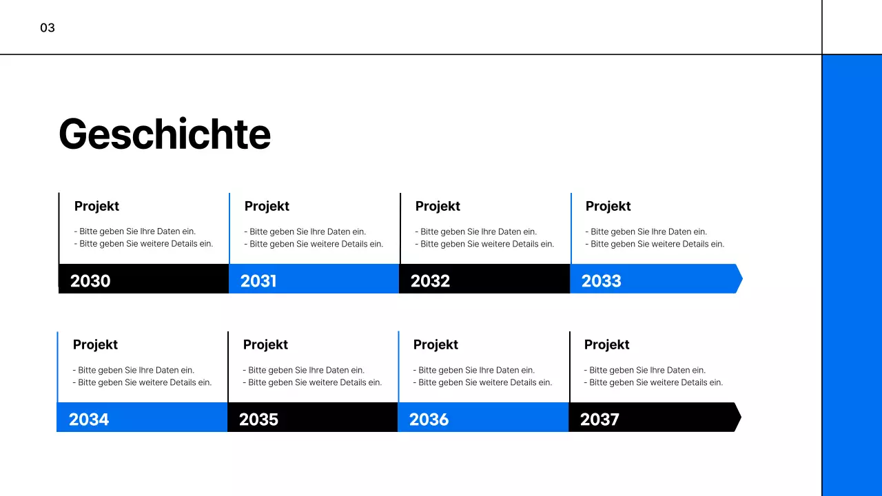 Ein einfacher weiß-blauer Prospekt für ein Bildungsunternehmen