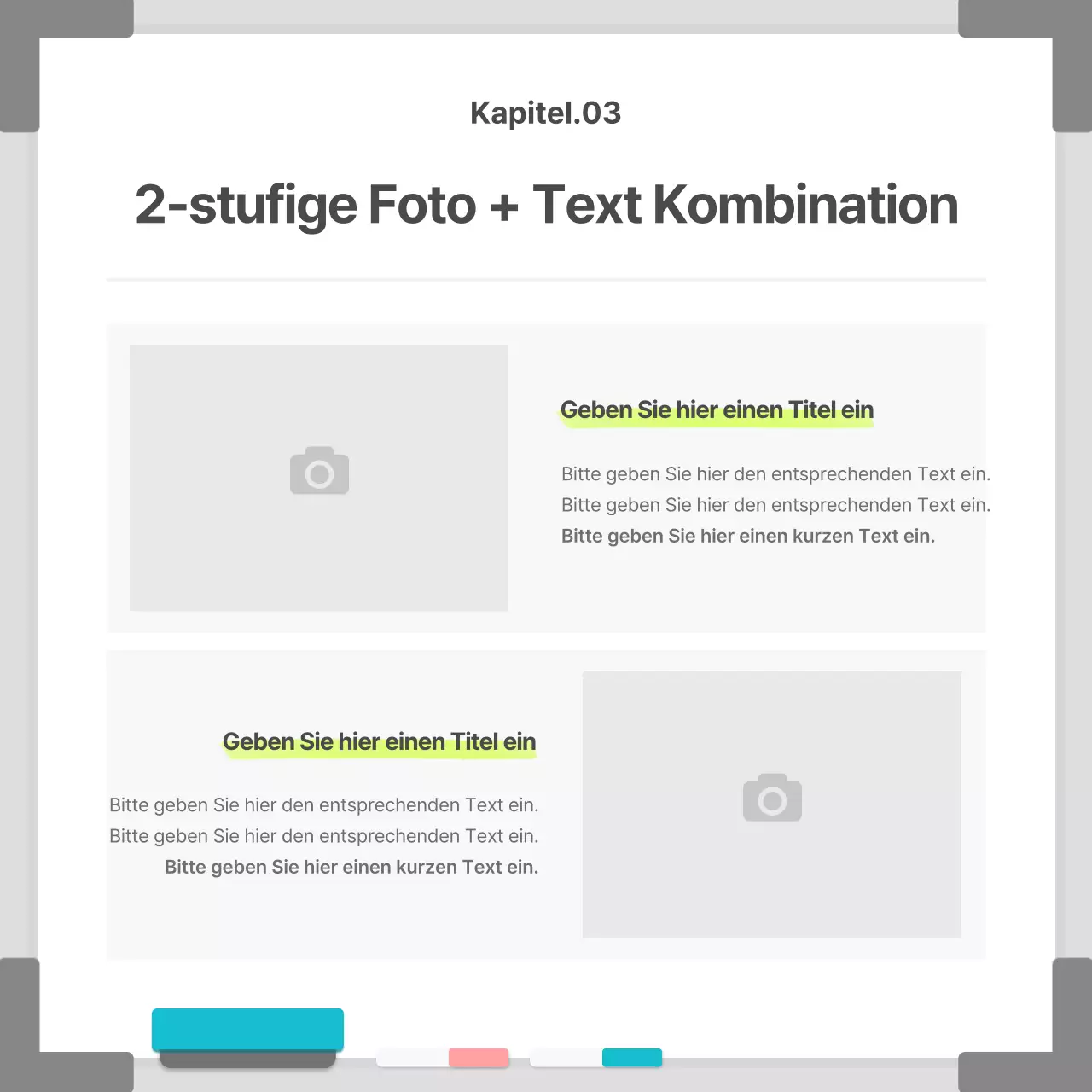 Business in einem weißen, einfachen Whiteboard-Rahmen
