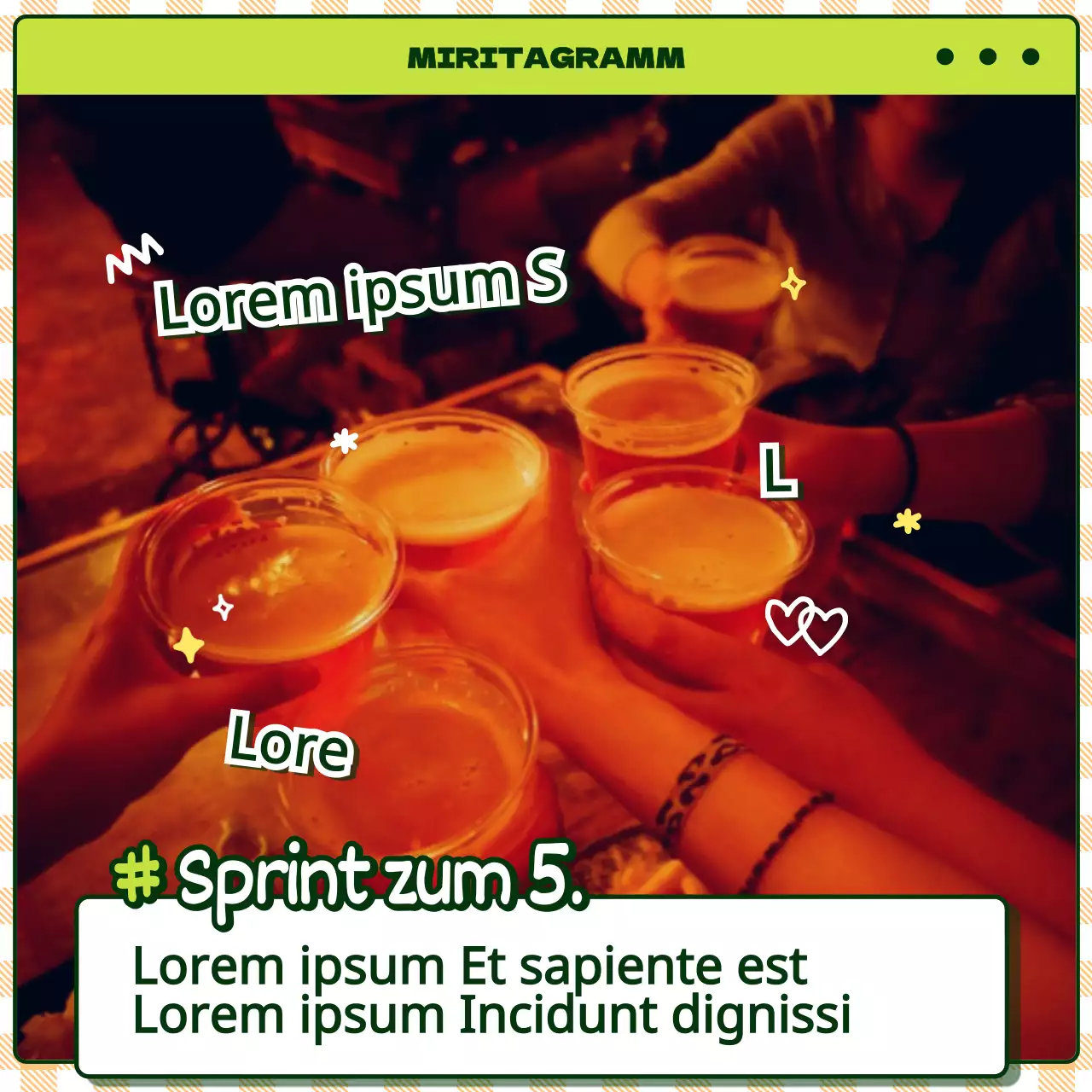 Niedlich illustrierte Taku-Motto-Cocktail-Liste