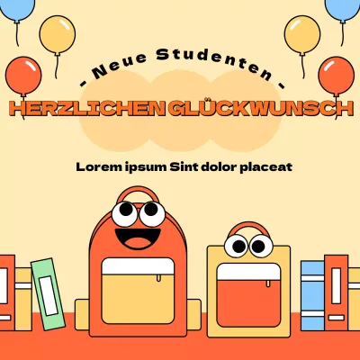 Niedliche gelbe Illustration einer Schuleingangsfeier