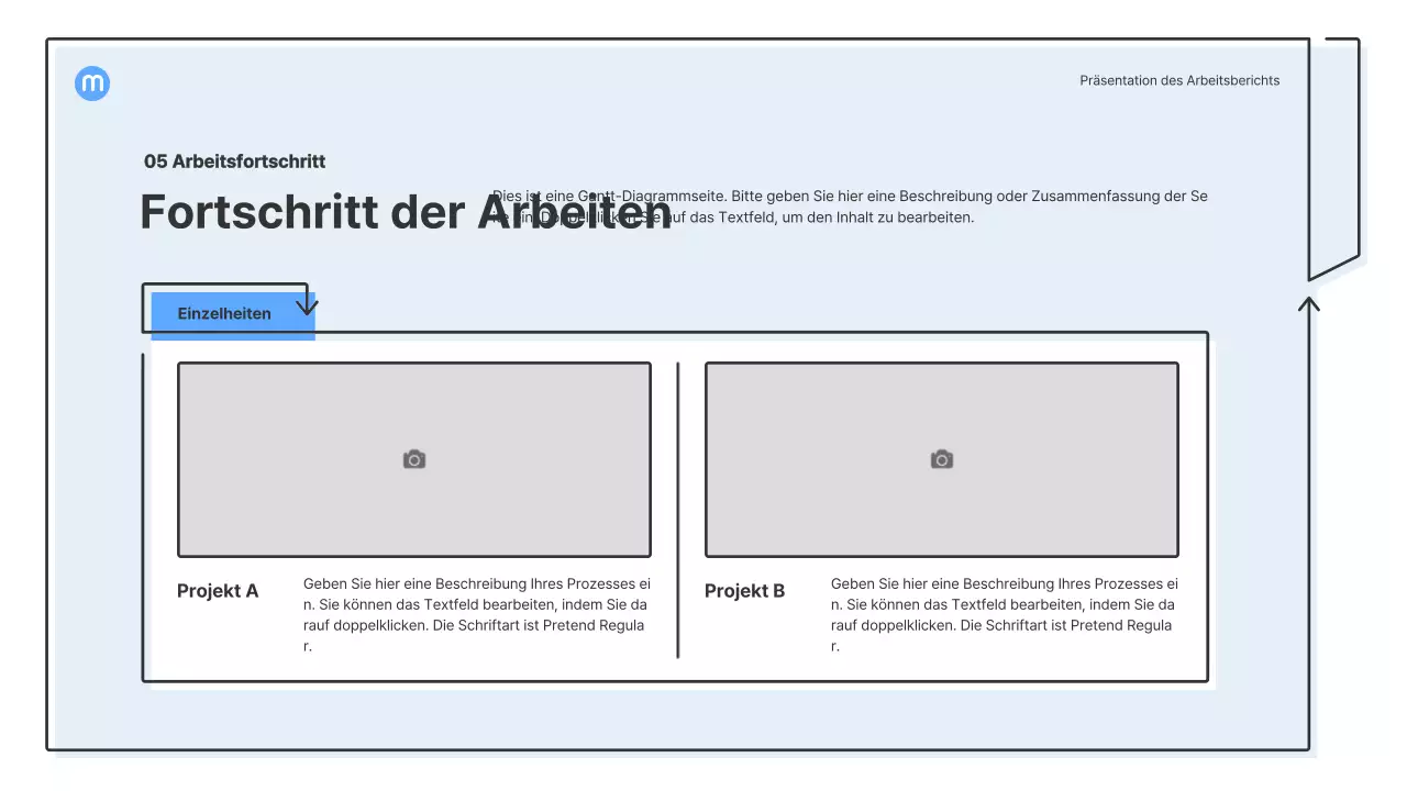 Punktformen mit hellblauen Pfeilen Business Presentation Kit