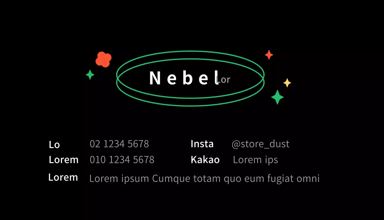 Schwarze niedliche illustrierte Gemischtwarenladen-Visitenkarte