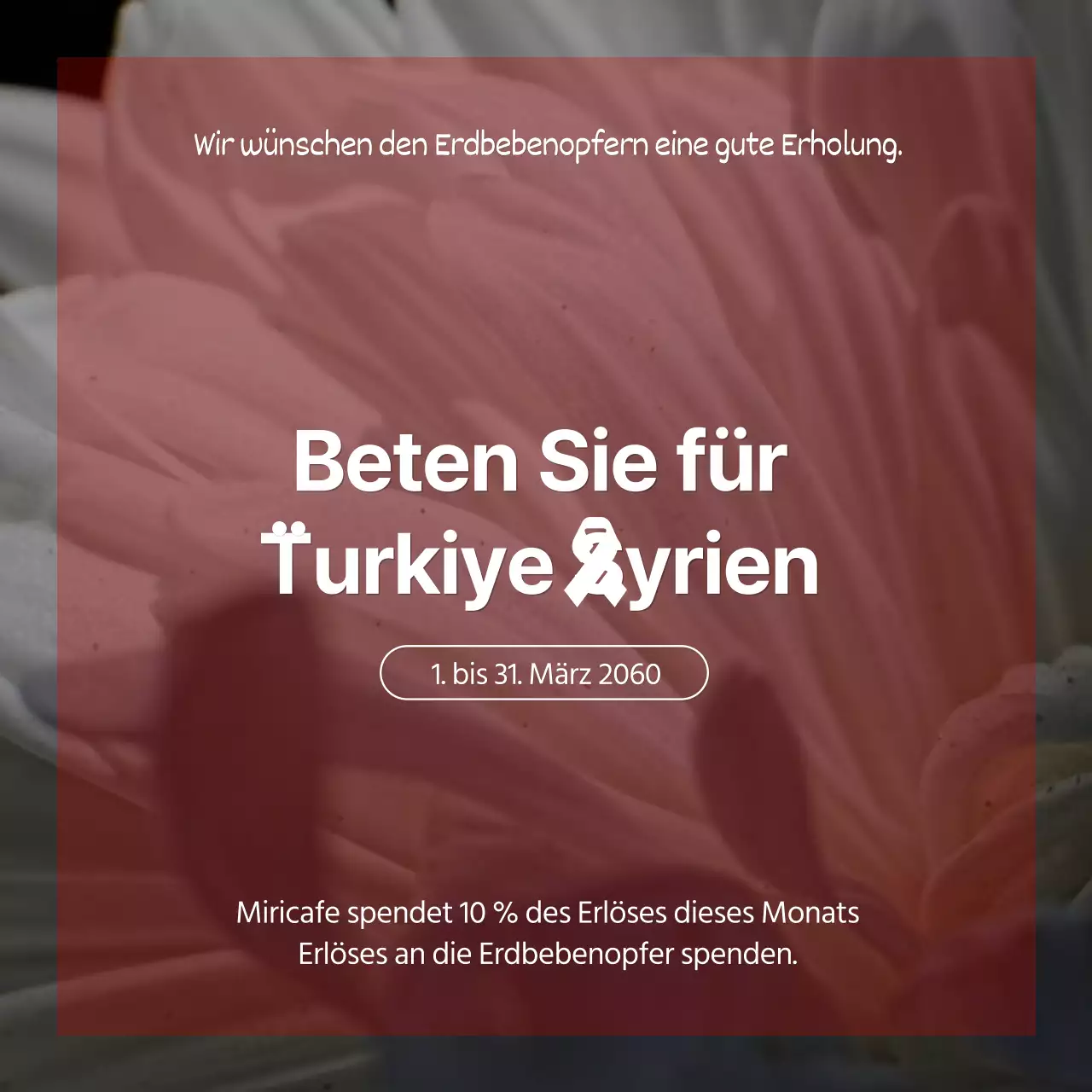 Eine Gedenkstätte aus Chrysanthemen in Grau und Rot