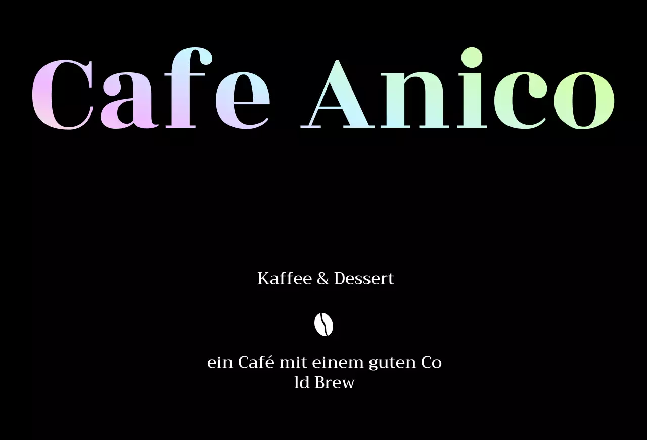 Einfaches modernes Café in Schwarz und Farbverläufen