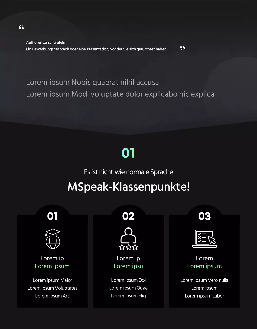 Online-Kurskonzept in Grau und Farbverläufen