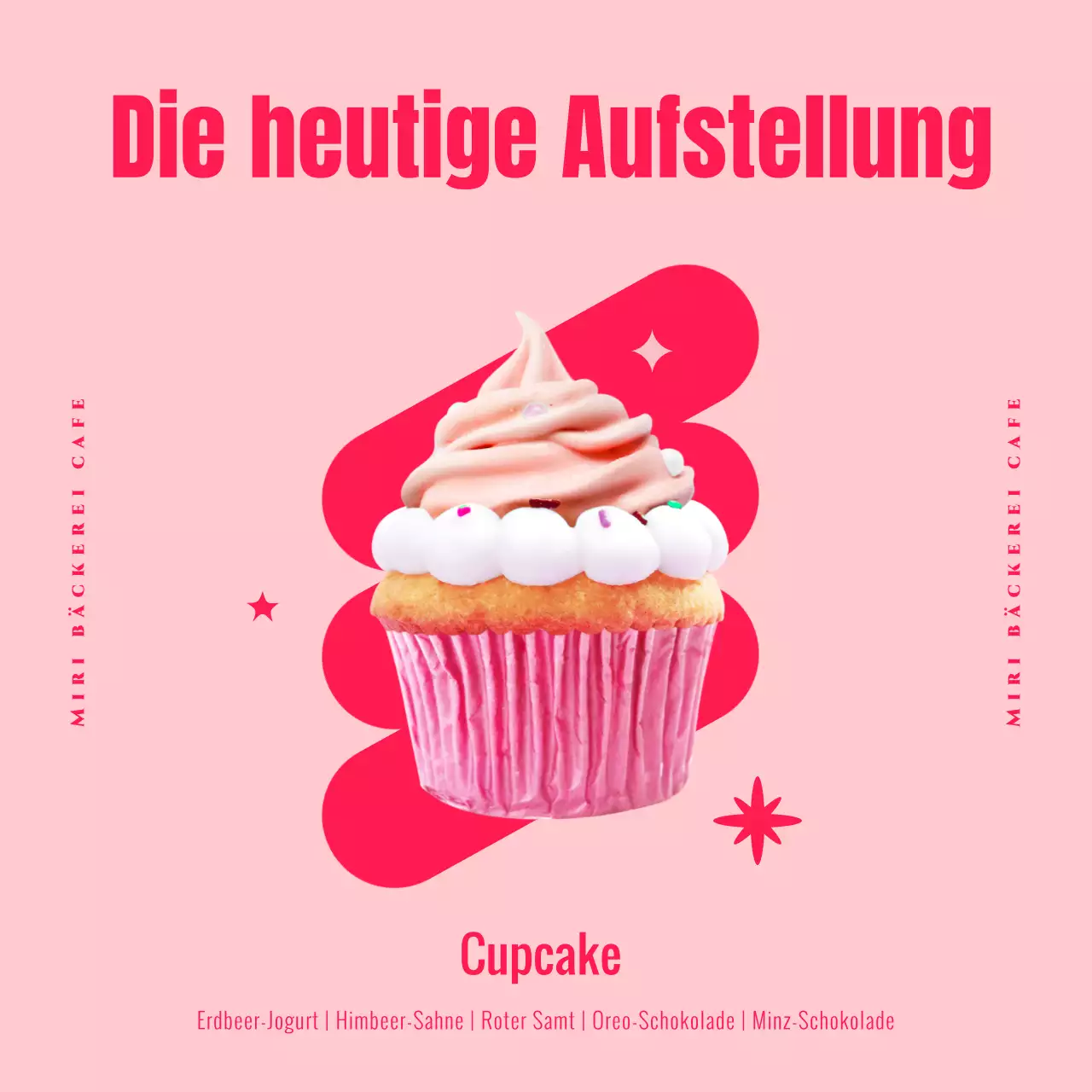 Das heutige Angebot in diesem süßen rosa Café