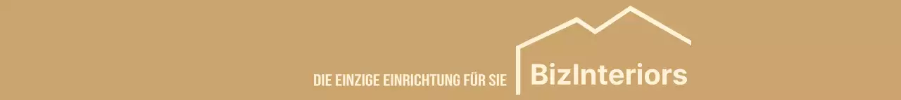 Einfaches Interieur mit klaren Illustrationen in Beige und Braun zur Werbung für ein Unternehmen