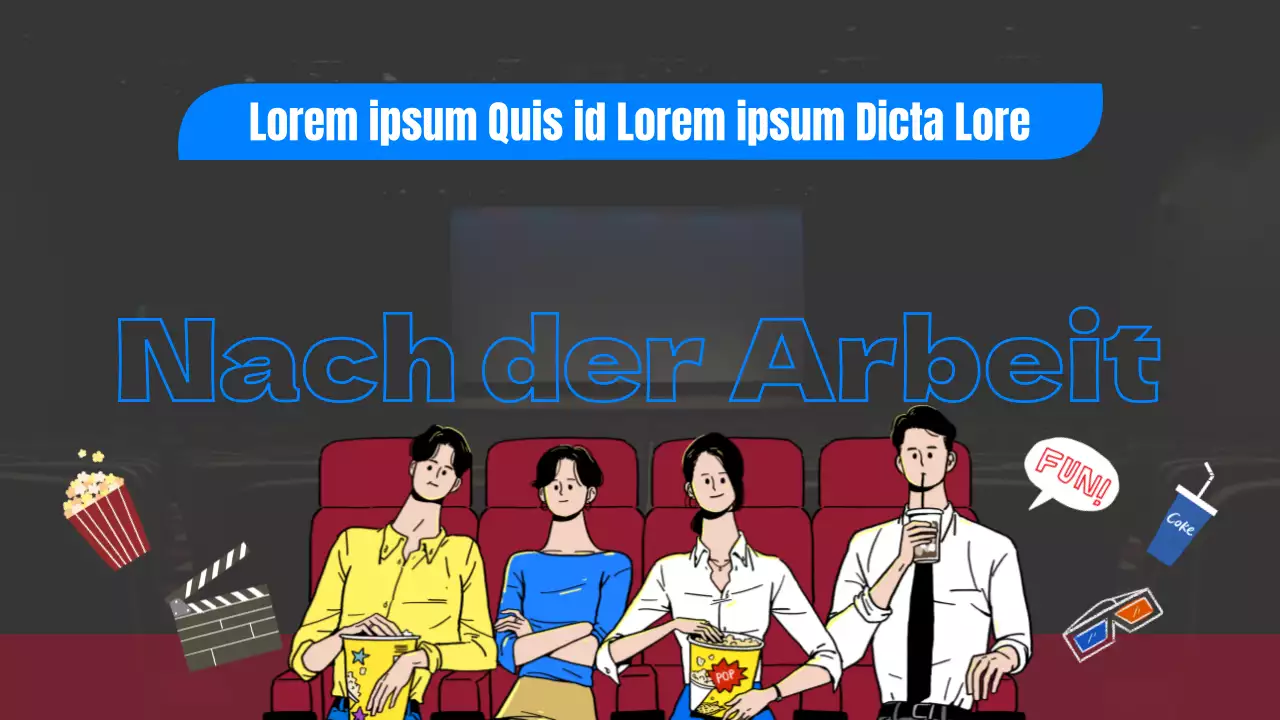 Blau Rot Grau Handgezeichnetes Illustrationskonzept Hausinternes Filmclubthema