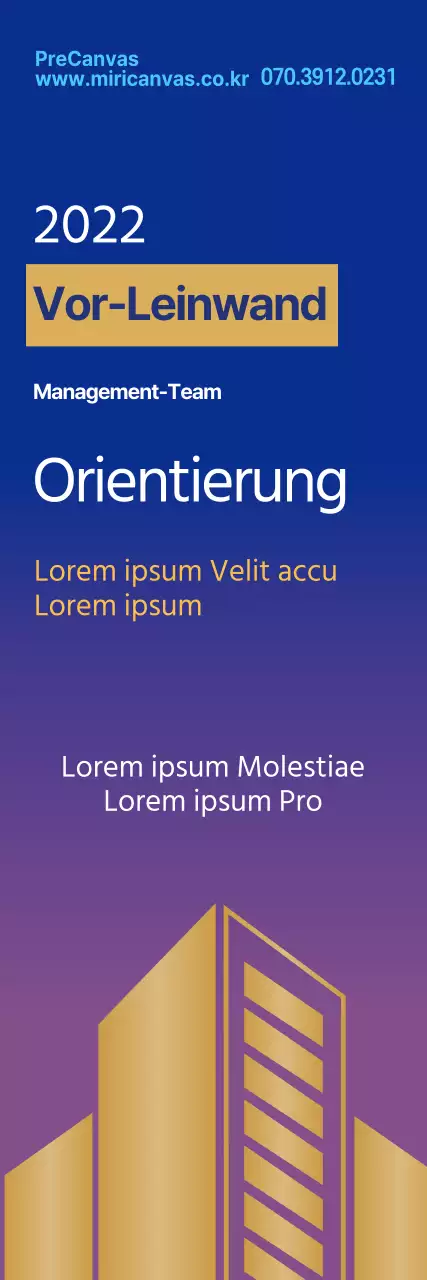Klare Unternehmensausrichtung mit blauer und violetter Beschriftung