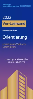 Klare Unternehmensausrichtung mit blauer und violetter Beschriftung