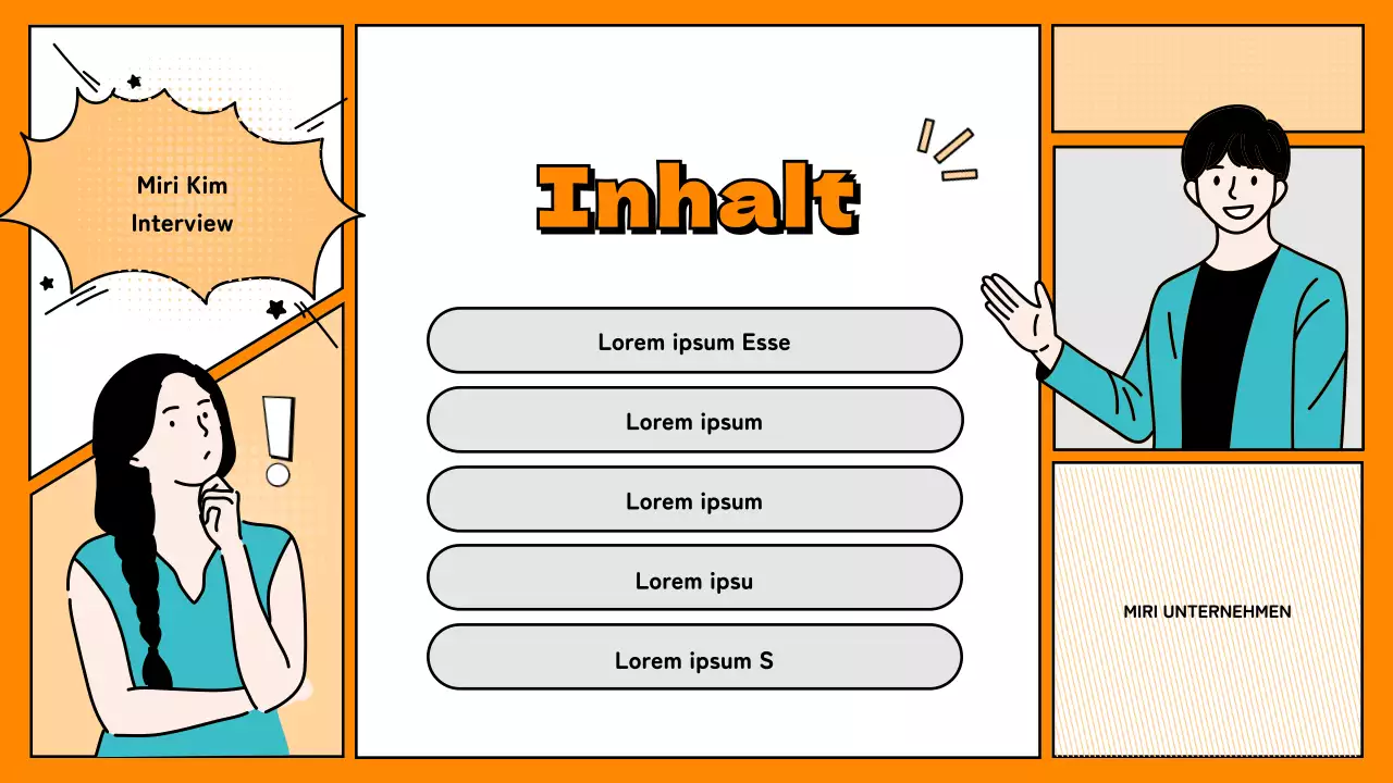 Einfache orangefarbene Q&A-Präsentation