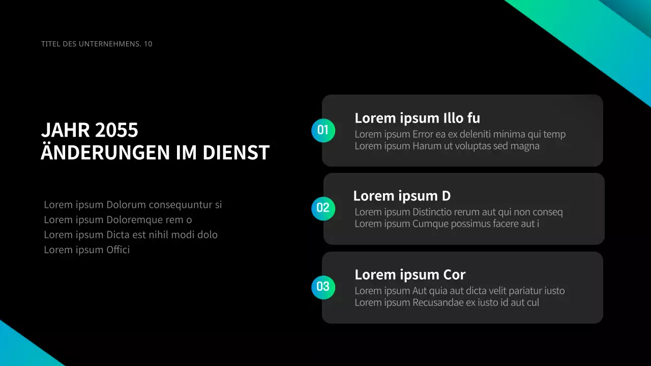 Business in Schwarz und Farbverläufen