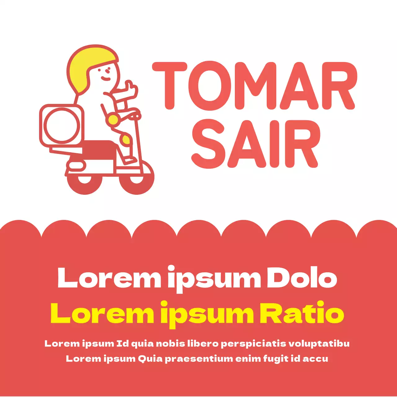 Ilustração amarela vermelha embalagem de loja corona
