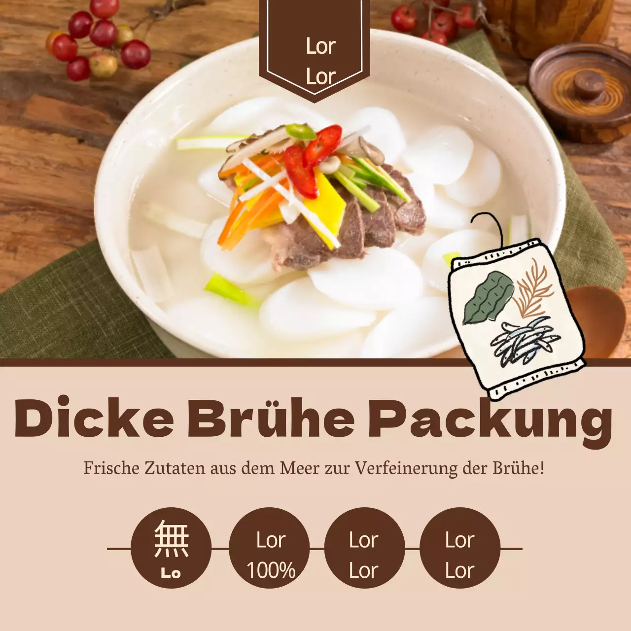 Brühepackung quadratischer Aufkleber