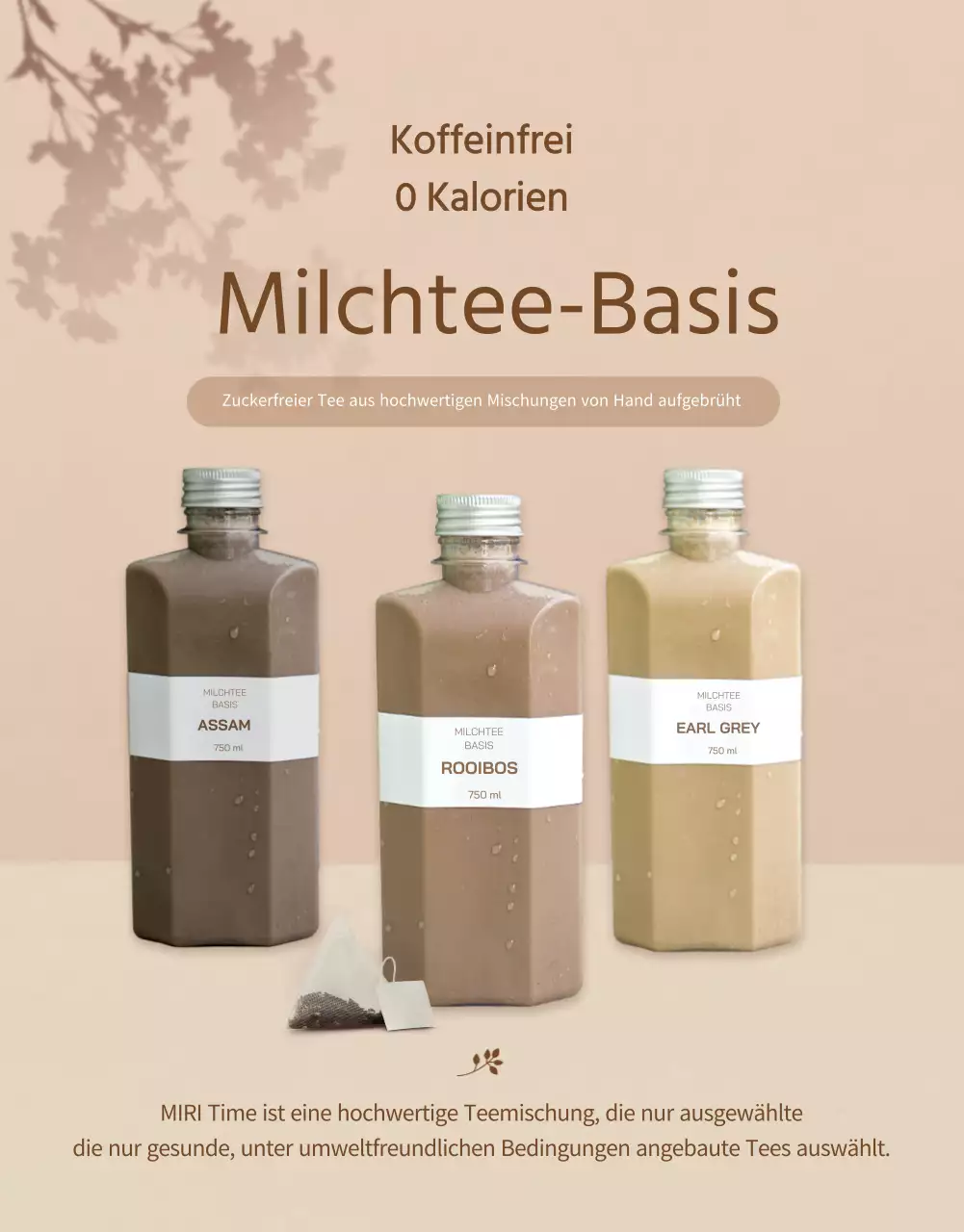 Entkoffeinierte Milchtee-Basis