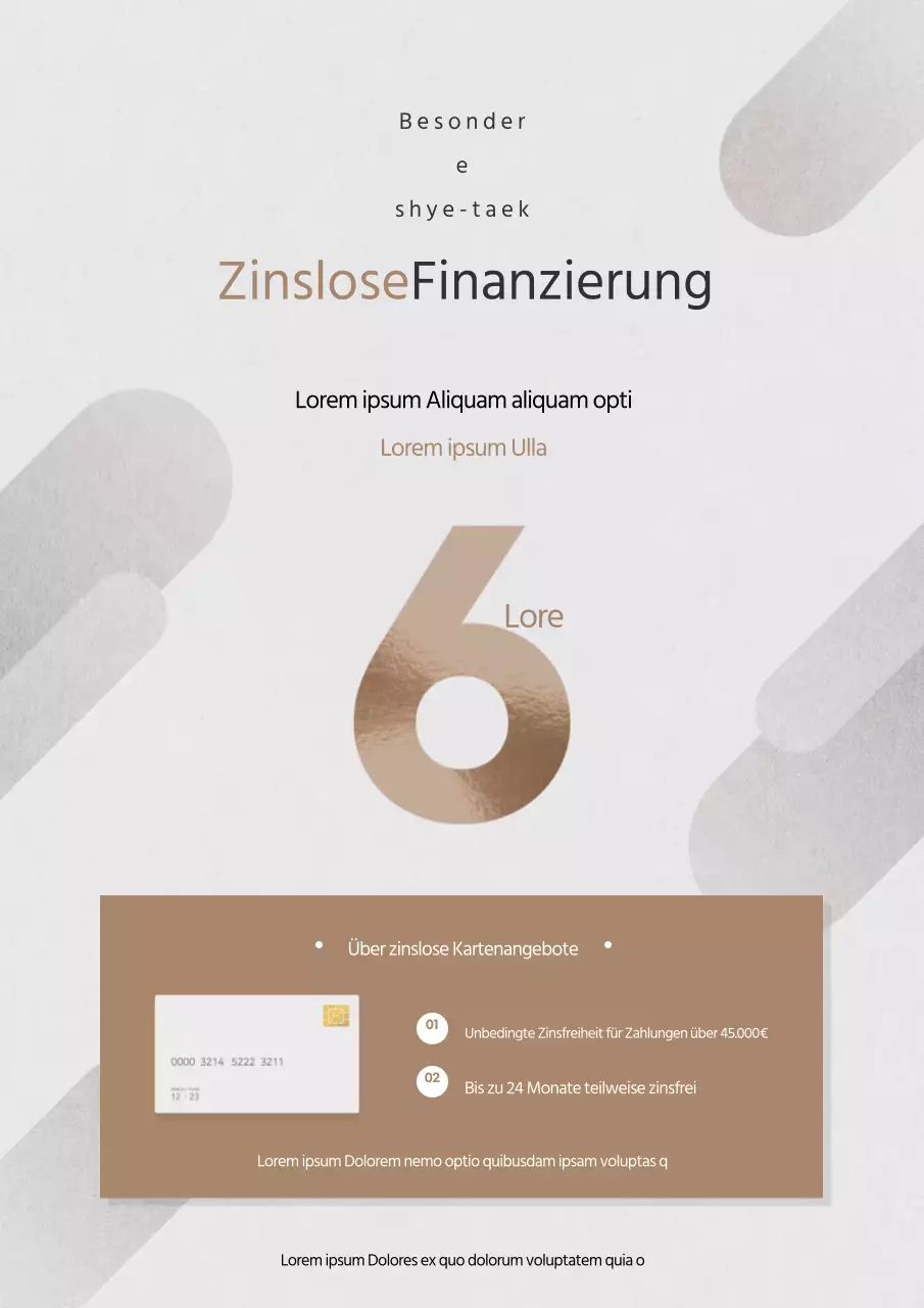 Werbung für ein einfaches Zinsereignis eines Kartenunternehmens mit mehrfarbig hervorgehobenen Zahlen