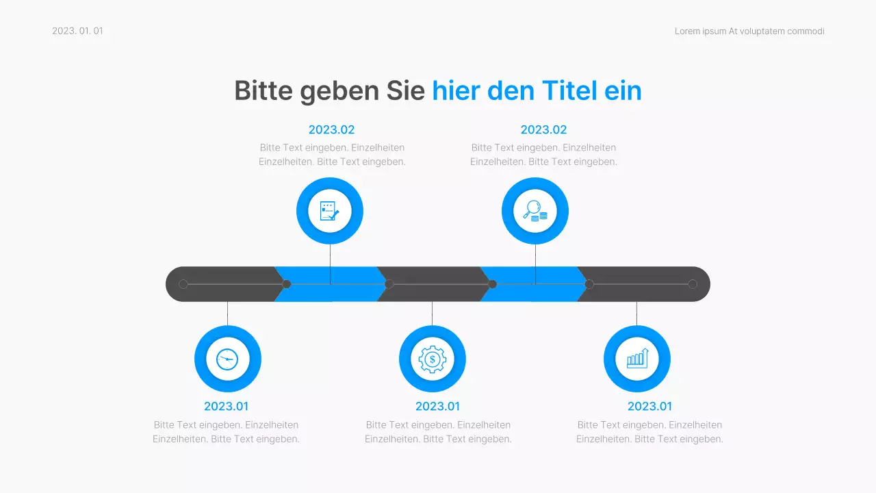 Geschäftsbericht mit einem modernen Farbverlauf in Weiß und Blau