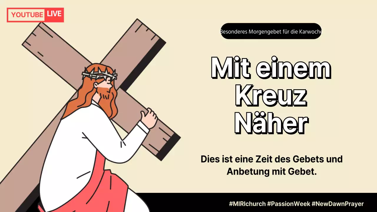 YouTube-Miniaturansicht eines hübschen weiß-schwarzen Morgengebets für die Passionswoche