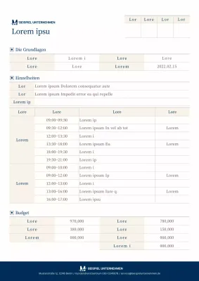Einfache Planungsdokumente