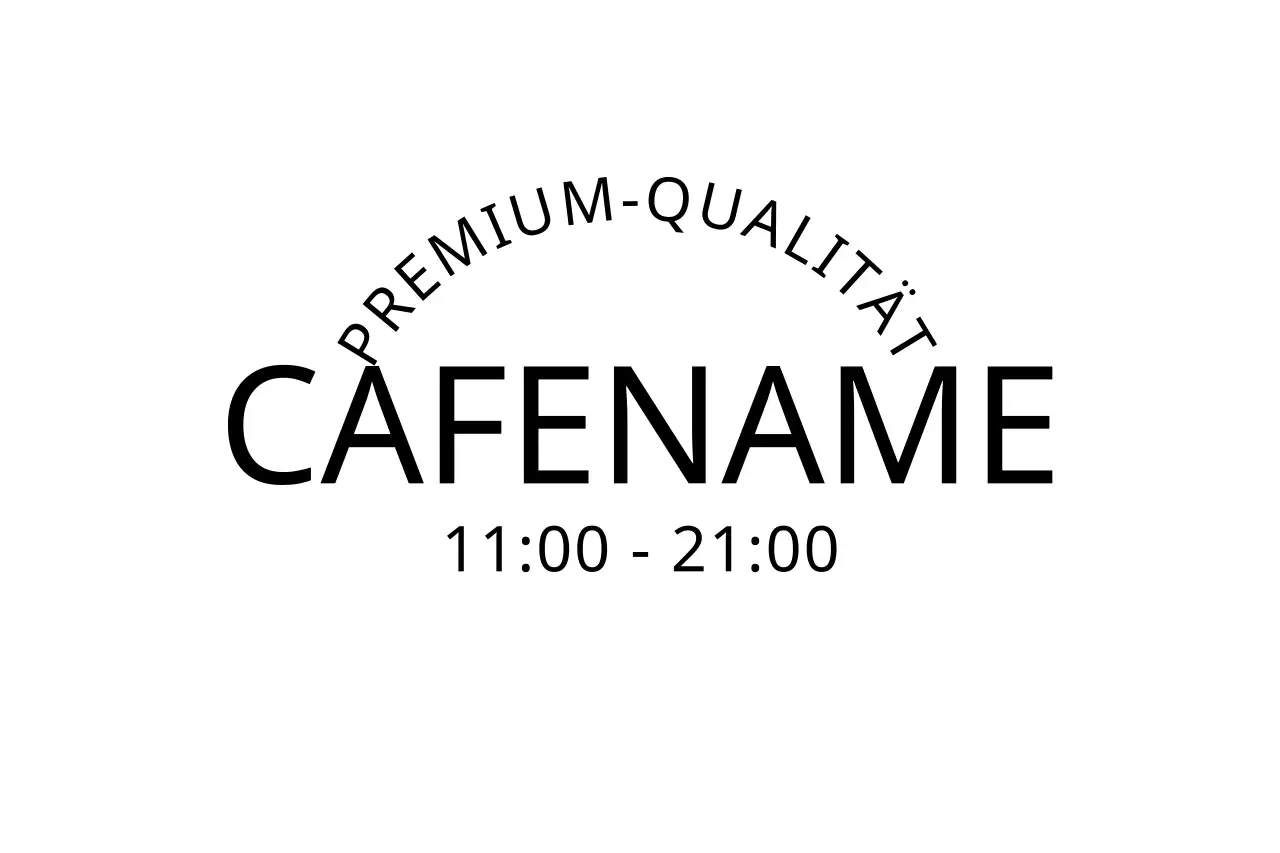 Einfaches Cafe-Logo mit schwarzem und weißem Text