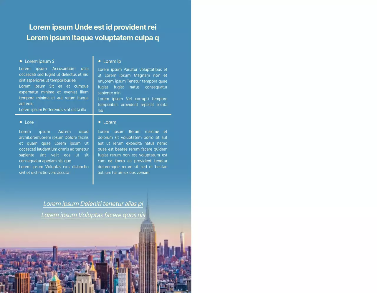 Werbung für eine Sprachschule mit blauen und gelben Fotos von fremden Landschaften