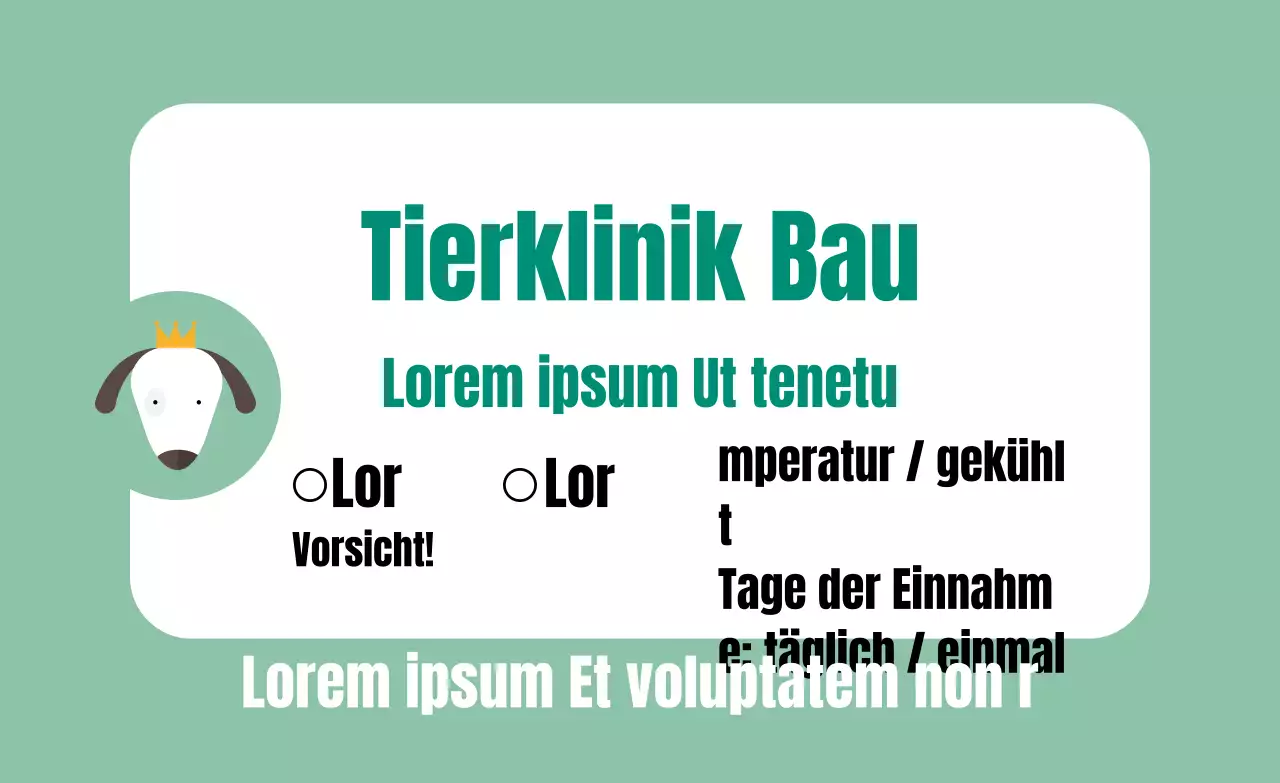 Mint abgerundeter quadratischer Rahmen Tierarzt-Etikett