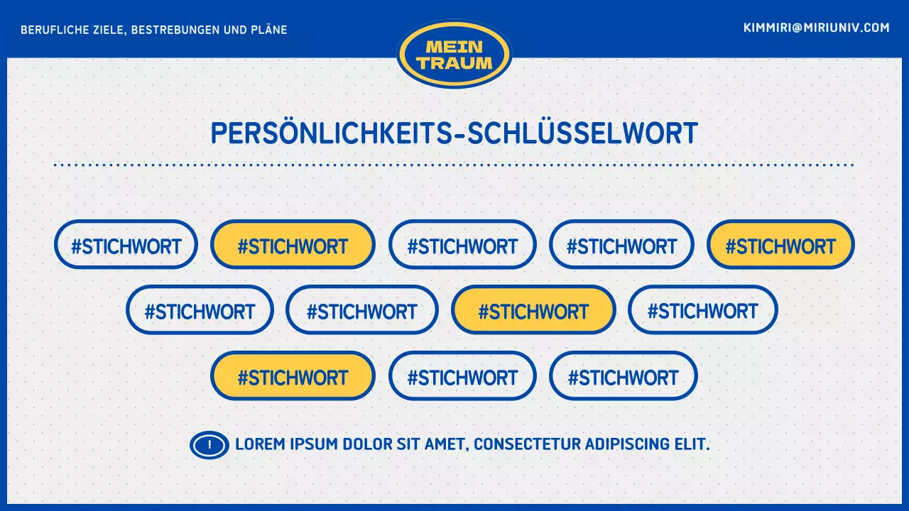 Blauer und gelber College-Laufbahnplan