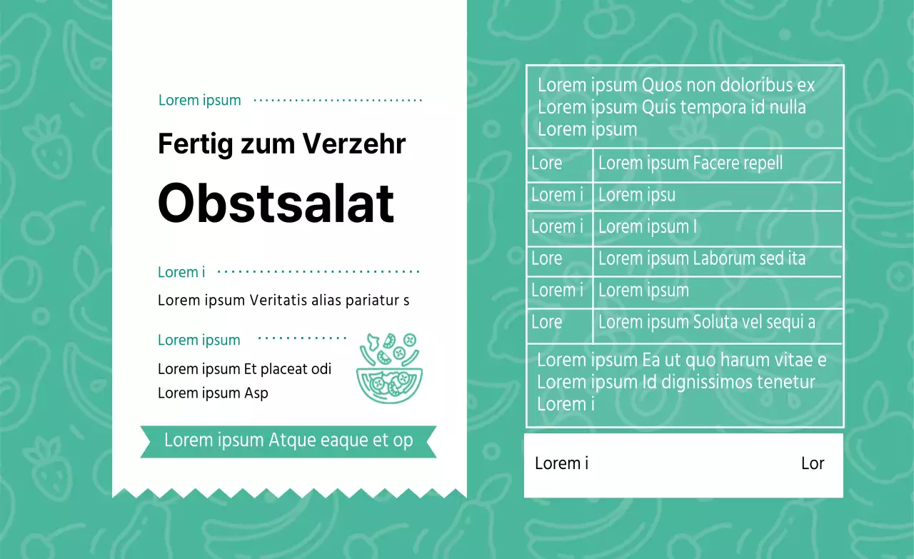 Abstrakt illustriertes Salatverpackungsetikett