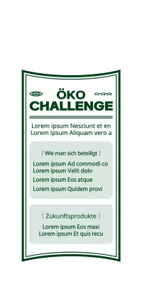 Niedlicher und angesagter Illustrationsstil mit einer frischen grünen Farbe Eco Challenge Veranstaltungsinformationen