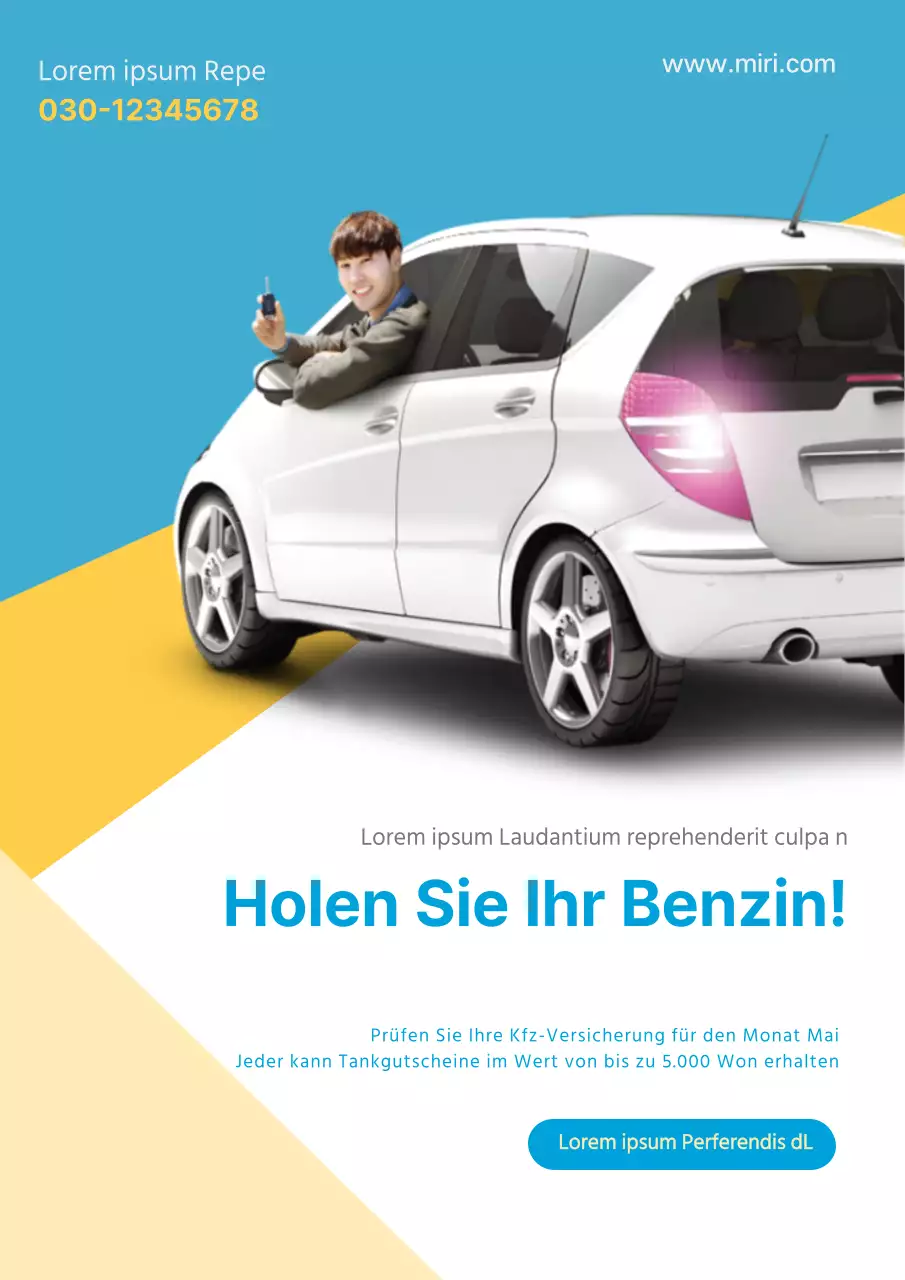 Hellblaue gelbe AutoversicherungEvent