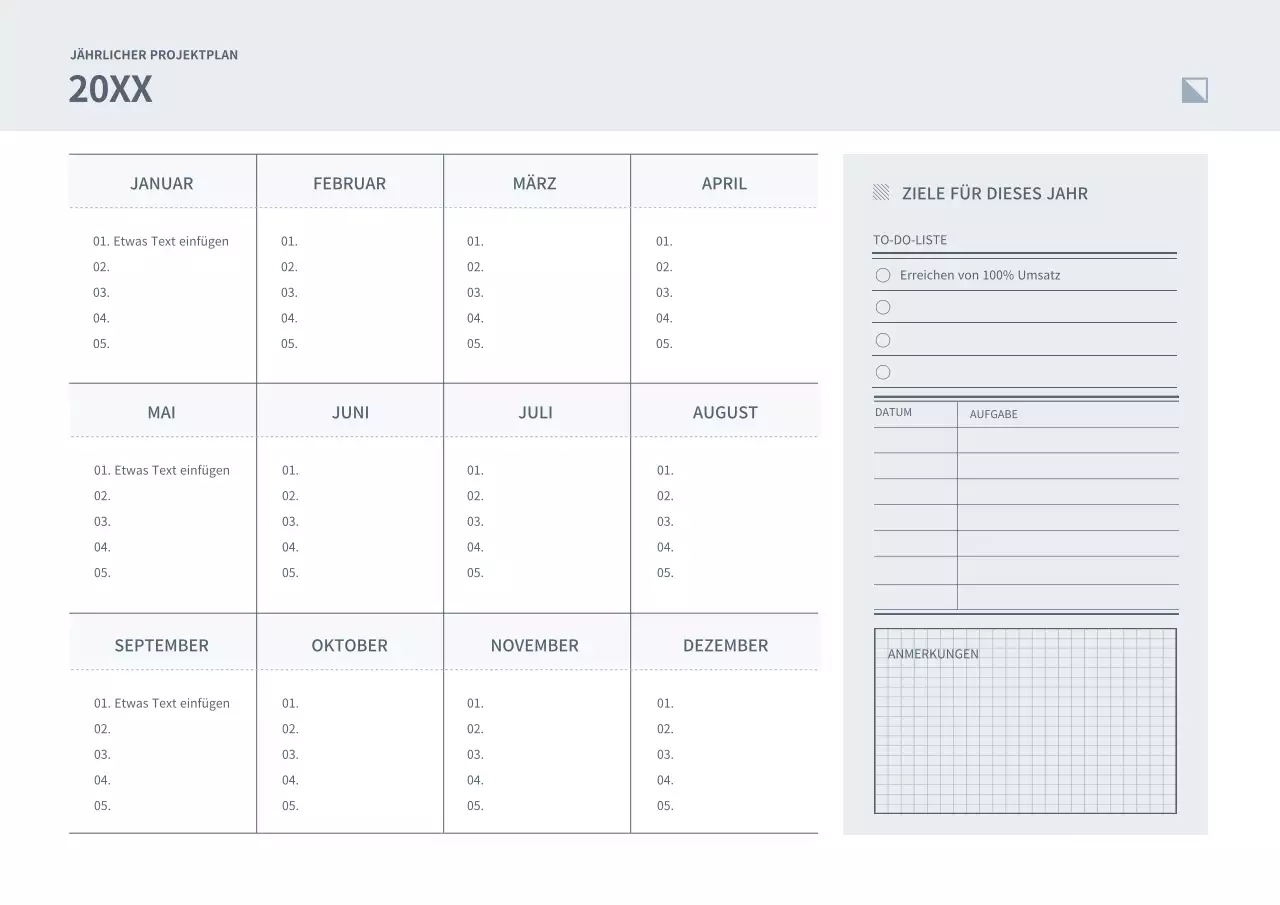 Navy und einfache ästhetische Projektplaner digitales Notizbuch
