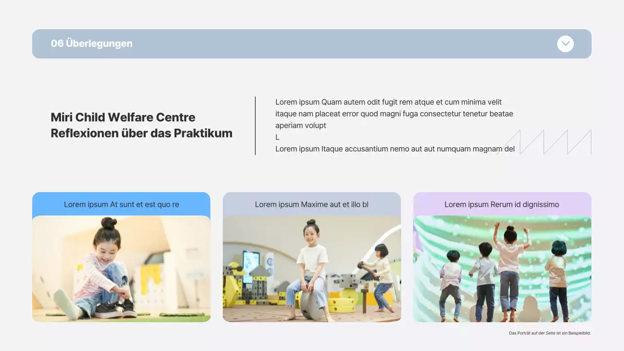 Laborbericht mit blauem und orangefarbenem Rahmen