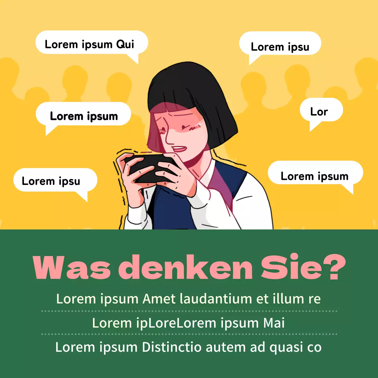 Gelbes und grünes Gesicht BewertungskarteNews Design